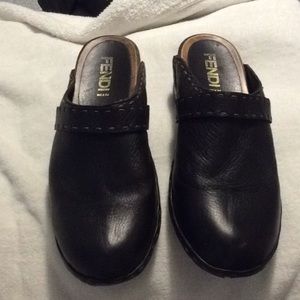FENDI Leather clogs